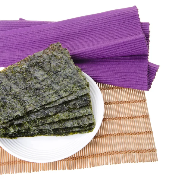 Deniz yosunu. arka plan üzerinde kuru deniz yosunu