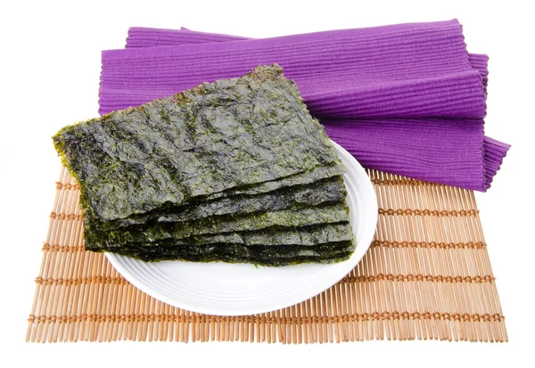 Deniz yosunu. arka plan üzerinde kuru deniz yosunu