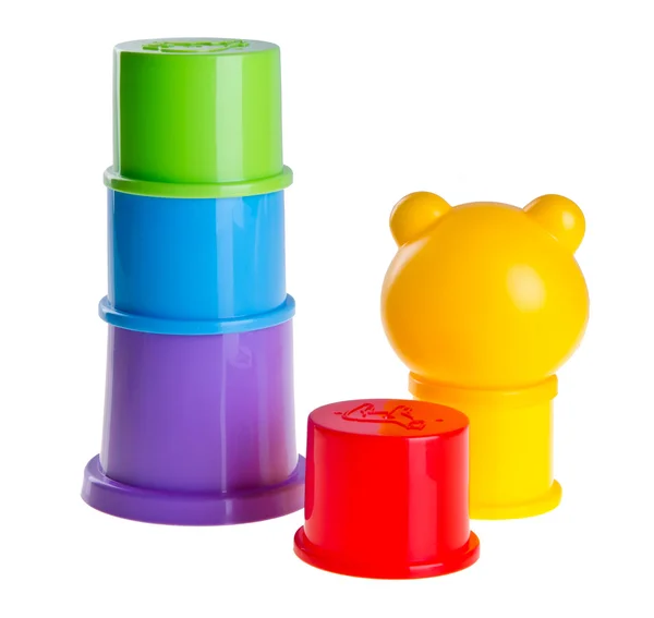 Childs toy stacking cups on background — Stock Photo, Image