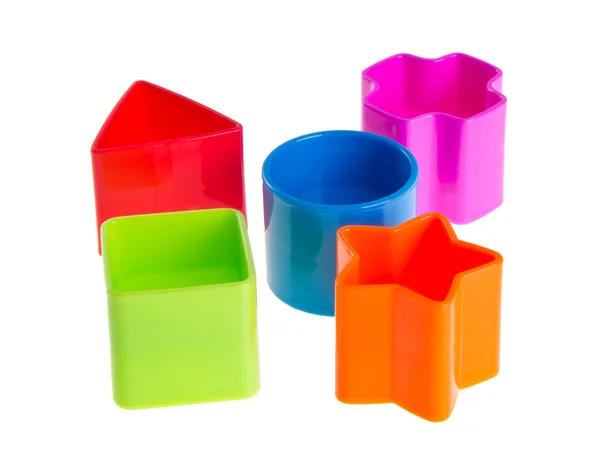 Shape Sorter. Stacks of Toy Blocks on background — Stock Photo, Image