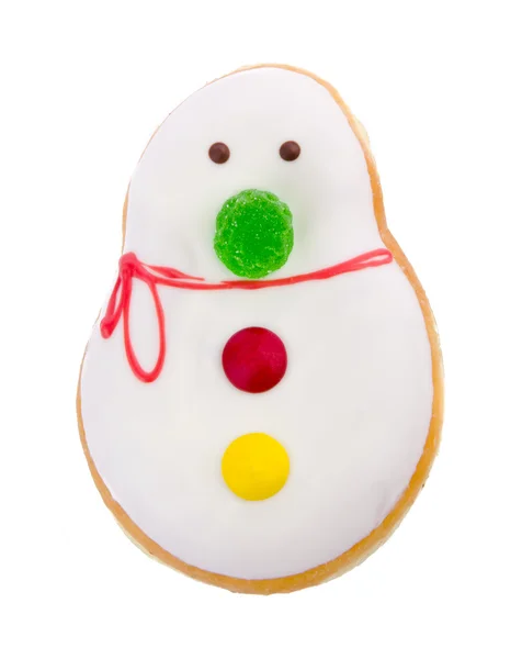 Donut, snowman Pastry on background — Stock Photo, Image