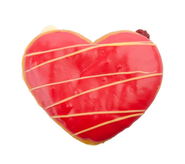 Donut, Heart Shaped Pastry on background — Stock Photo, Image