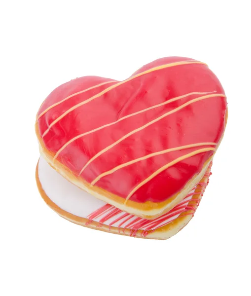 Donut, Heart Shaped Pastry on background — Stock Photo, Image