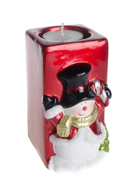 Christmas candle holder on background. — Stock Photo, Image