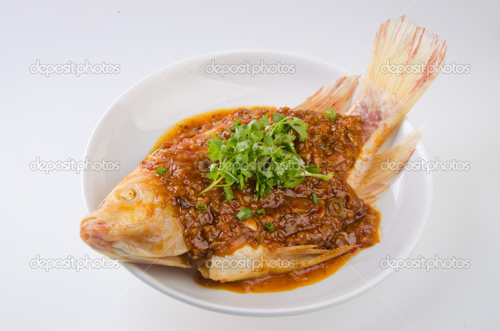 Fish. steamed fish chinese style