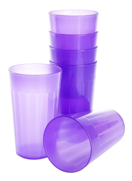 プラスチック製のマグカップ、背景にプラスチック製のマグカップ — ストック写真
