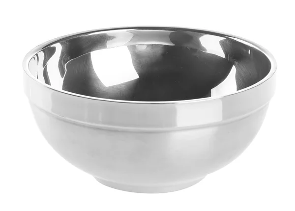 Bowl from stainless steel on background. — Stock Photo, Image