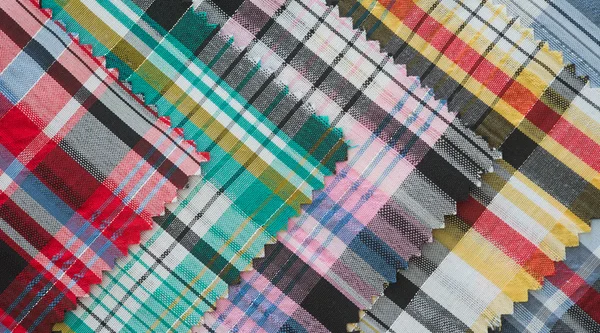 Multi color fabric texture samples — Stock Photo, Image