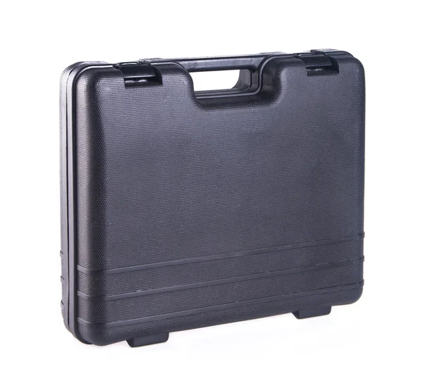 Black plastic tool box on the background — Stock Photo, Image