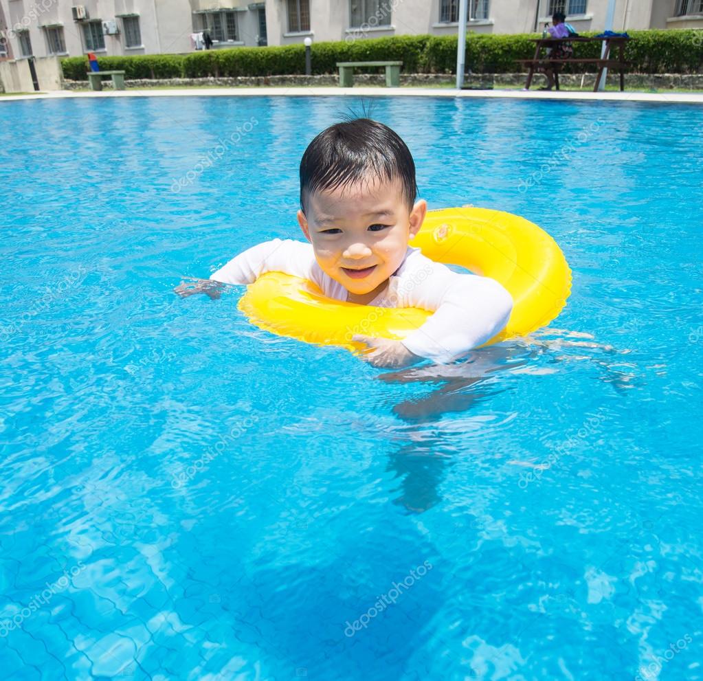 baby boy swimming