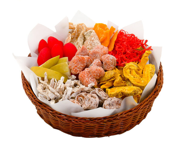 Dried fruits isolated on background