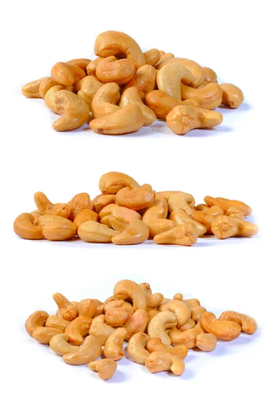 Cashew nuts isolated on white background — Stock Photo, Image