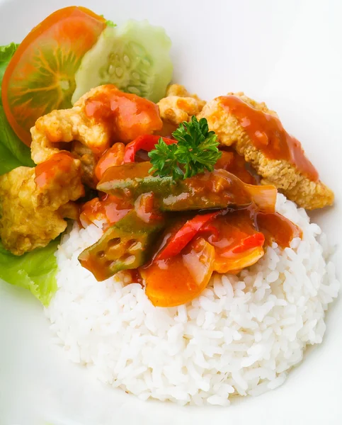 Pork sweet and sour pork saia food. — Stock Photo, Image