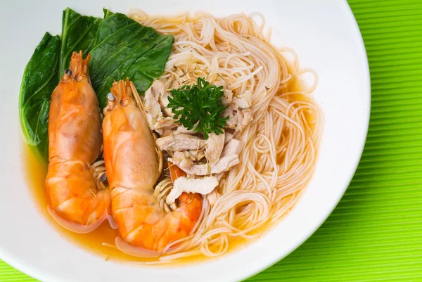 Garnelen-Nudeln - malaysisches Essen — Stockfoto