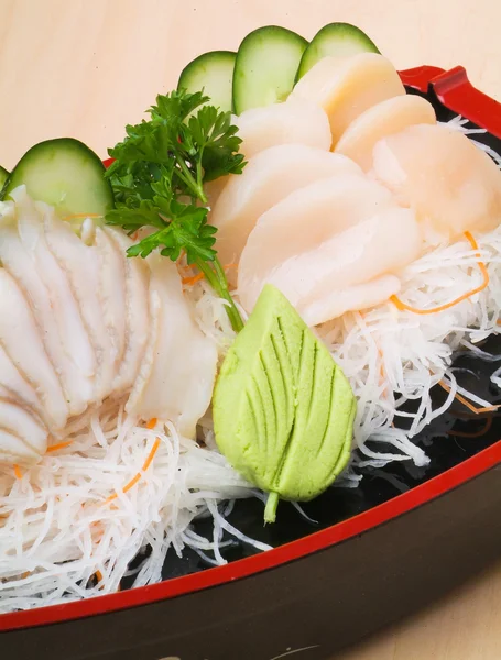 Japanese sashimi, mixed sashimi on the background — Stock Photo, Image