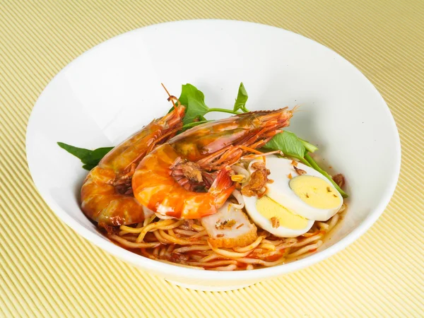 Prawn noodle - spicy noodles — Stock Photo, Image