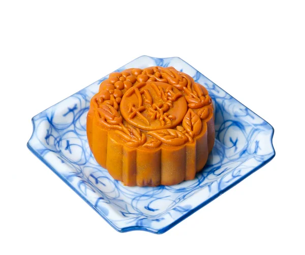 Mooncake, de kinesiska ord på mooncake är "ingrediens", inte en logotyp eller varumärke. — Stockfoto