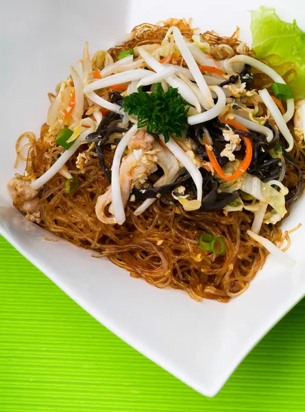 Fried rice noodles with Seafood — Stock Photo, Image