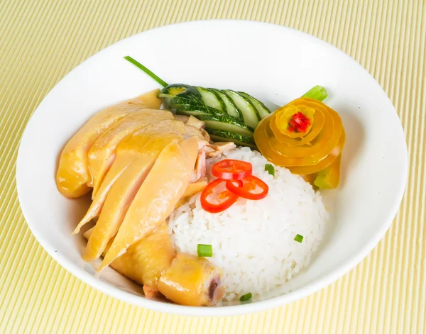 Hühnerreis. Hainan Chicken Reis im asiatischen Stil — Stockfoto
