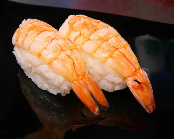 Sushi garnalen, rauwe garnalen sushi — Stockfoto
