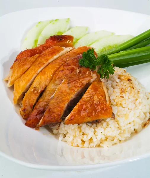 Kip rijst op de achtergrond, Azië voedsel — Stockfoto