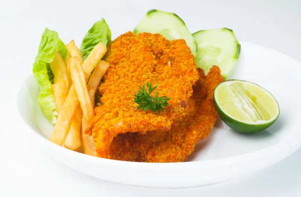 Fish & chips and background — Stock Photo, Image