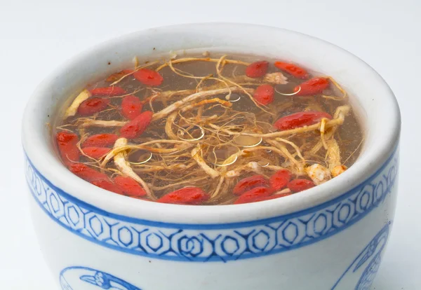 Sopa de pollo con ginseng — Foto de Stock