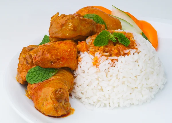 Kari ayam dengan nasi — Stok Foto