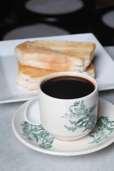 Classical breakfast. Coffee and toasts