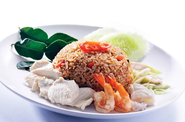 Τηγανητό ρύζι. μέρος μιας σειράς από εννέα πιάτα κινέζικο φαγητό. — Φωτογραφία Αρχείου
