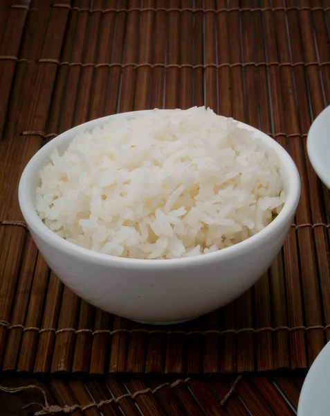 White steamed rice in round bowl — Stock Photo, Image