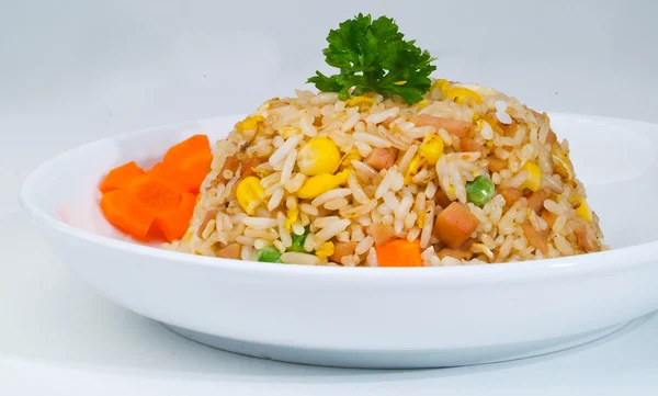 Gebratener Reis. eine Serie von neun asiatischen Gerichten. Stockbild