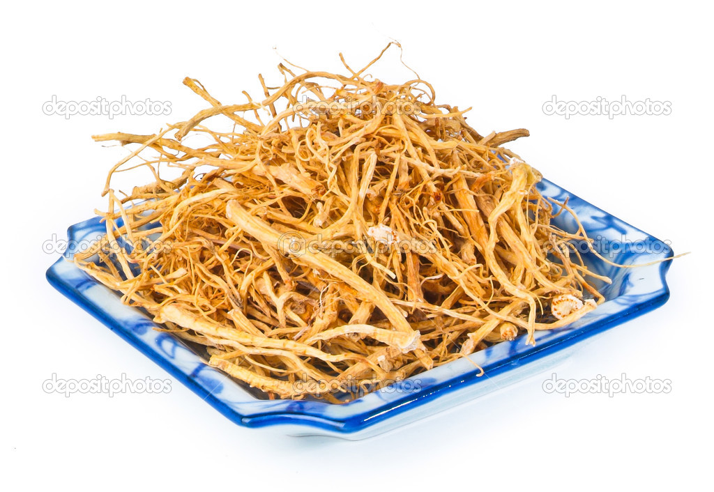 Dried Ginseng On Background