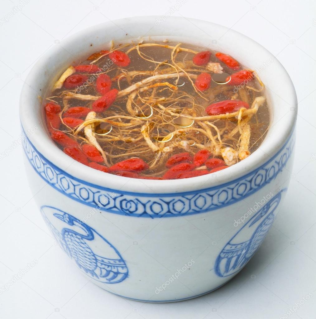 Chicken soup with ginseng