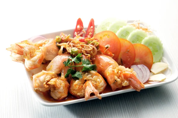 Udang di piring — Stok Foto