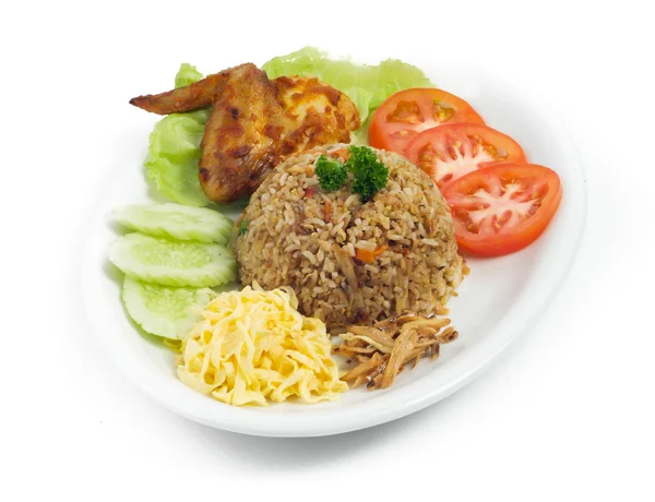 Смаженим рисом. частина серії дев'ять страви азіатської кухні. — стокове фото