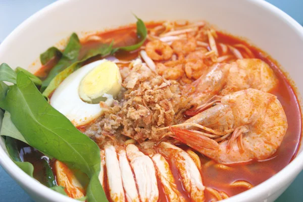 Krevety nudle - malajské jídlo pikantní nudle — Stock fotografie