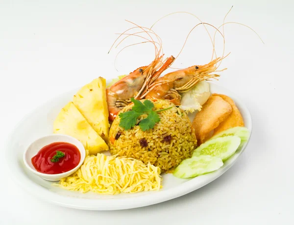 Смаженим рисом. частина серії дев'ять страви азіатської кухні. — стокове фото