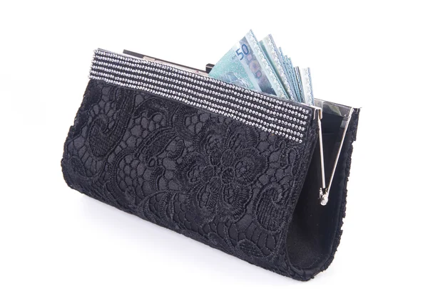 Wallet. woman wallet with money on a background — Stock Photo, Image