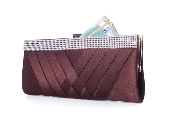 Wallet. woman wallet with money on a background — Stock Photo, Image