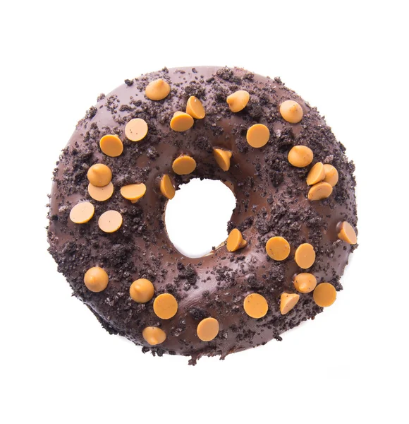 Donuts de chocolate em um fundo branco — Fotografia de Stock