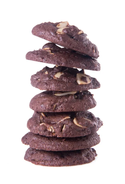 Миндаль шоколадные печенья на заднем плане — стоковое фото