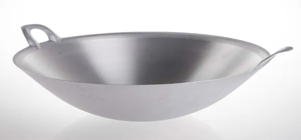 Wok, Asien matlagning wok på bakgrund. — Stockfoto