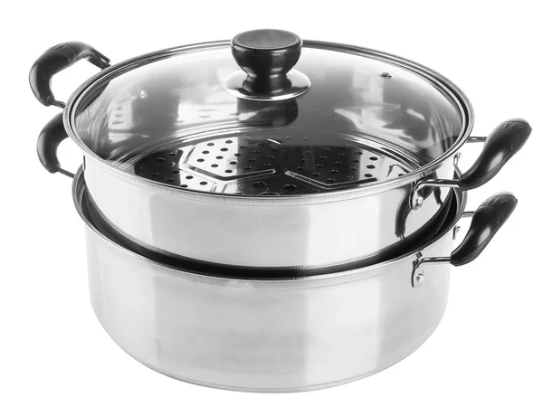Pan. steamer pan on a background — Stock Photo, Image