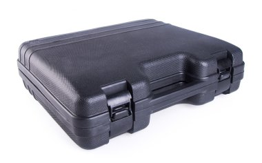 arka plan üzerinde siyah plastik araç kutusu