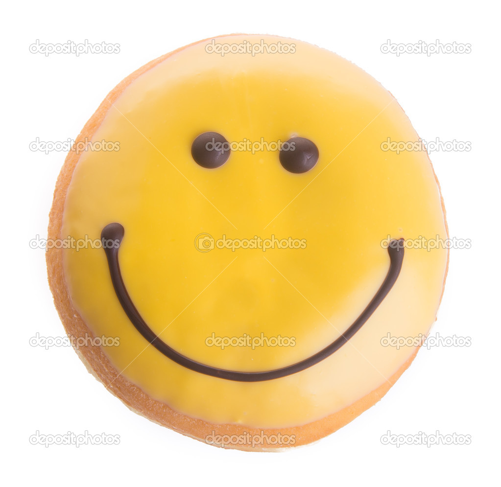 Donut. happy face donut on background — Stock Photo © heinteh #38279591