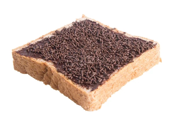 Bröd. brödskiva med choklad grädde — Stockfoto