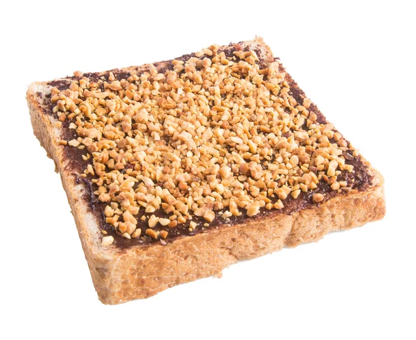 Bröd. brödskiva med choklad grädde — Stockfoto