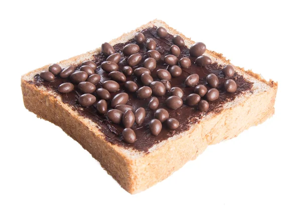 Bröd. brödskiva med choklad grädde — Stockfoto