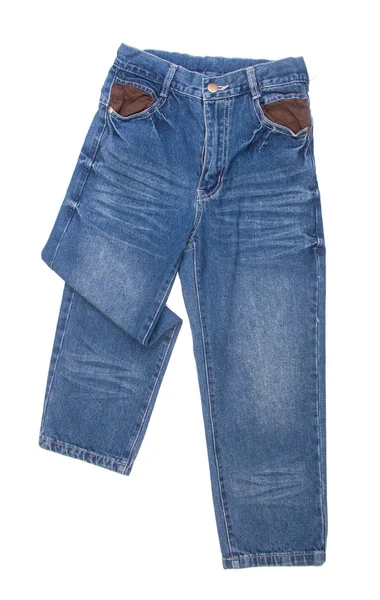 Džíny. dětské džíny na pozadí — Stock fotografie